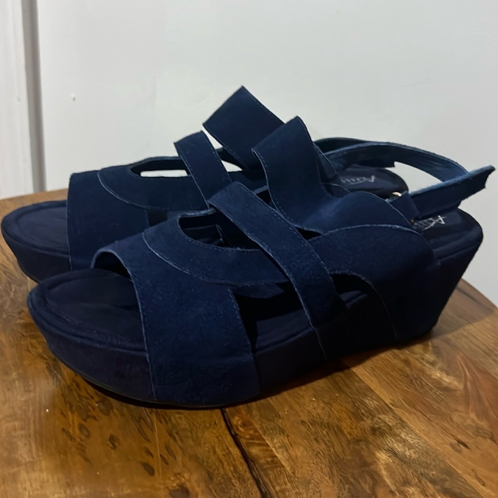 Antelope Blue Suede Platforms Size 41